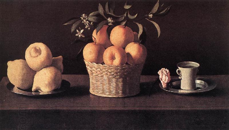 ZURBARAN  Francisco de Still-life with Lemons, Oranges and Rose China oil painting art